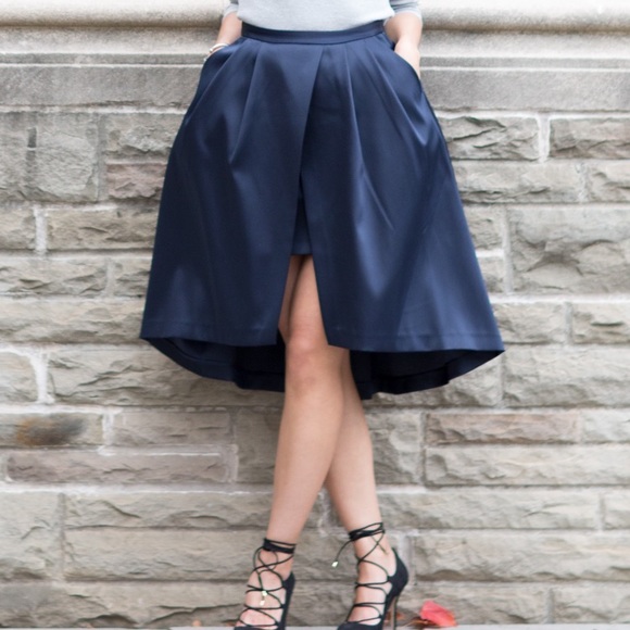 Dark navy blue formal semi-formal skirt - Picture 1 of 8